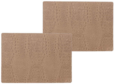 Wicotex 10x stuks stevige luxe Tafel placemats Coko beige 30 x 43 cm