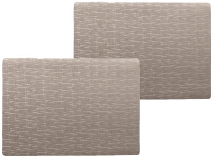 Wicotex 10x stuks tafel placemat jaspe - taupe kleur - 30 x 43 cm - stevige onderlegger - anti-slip