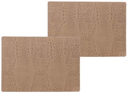 Wicotex 4x stuks stevige luxe Tafel placemats Coko beige 30 x 43 cm - Placemats