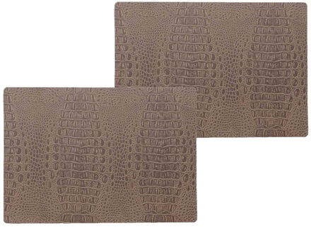 Wicotex 4x stuks stevige luxe Tafel placemats Coko bruin 30 x 43 cm