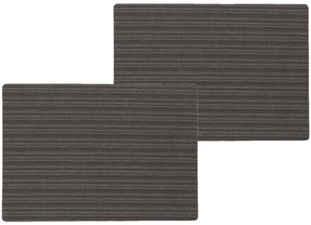 Wicotex 4x stuks stevige luxe Tafel placemats Lines zwart 30 x 43 cm - Placemats