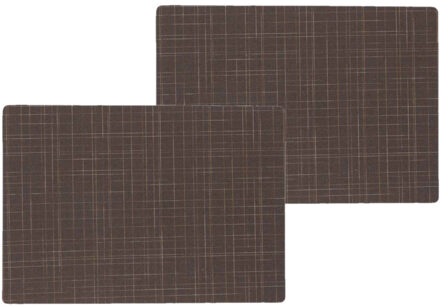 Wicotex 4x stuks stevige luxe Tafel placemats Liso bruin 30 x 43 cm - Placemats