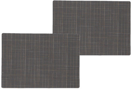 Wicotex 4x stuks stevige luxe Tafel placemats Liso grijs 30 x 43 cm - Placemats