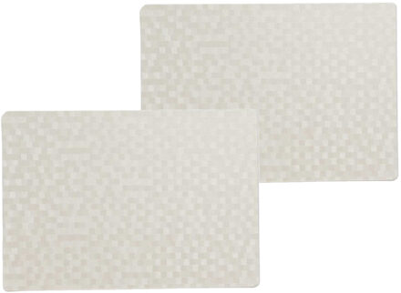 Wicotex 4x stuks stevige luxe Tafel placemats Stones wit 30 x 43 cm - Placemats