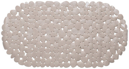 Wicotex Douchemat - ovaal - taupe - steentjes - 68 x 35 cm