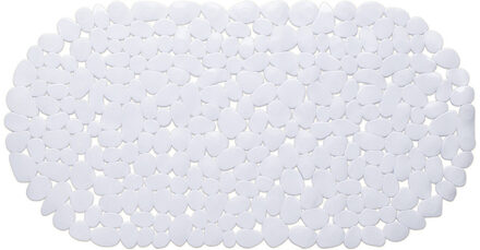 Wicotex Douchemat - ovaal - wit - steentjes - 68 x 35 cm