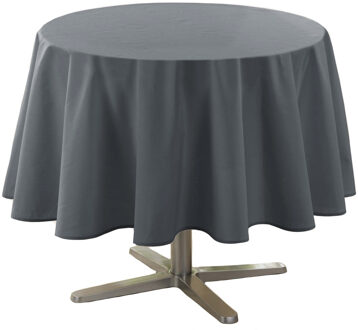 Wicotex Eettafel tafelkleed rond - donkergrijs - polyester - Dia 180 cm - Basic tafelkleden