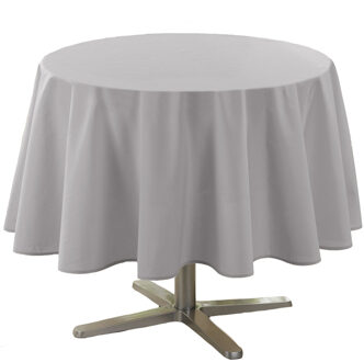 Wicotex Eettafel tafelkleed rond - lichtgrijs - polyester - Dia 180 cm - Tafellakens