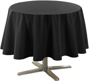 Wicotex Eettafel tafelkleed rond - zwart - polyester - Dia 180 cm - Basic tafelkleden