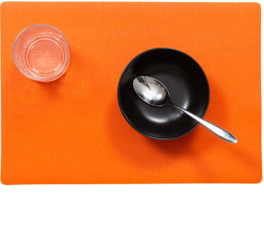 Wicotex luxe Placemats Plain - oranje - 43 x 30 cm - Met anti slip laag - Teflon coating topla