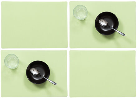 Wicotex luxe Placemats Plain - Set van 4x stuks - mintgroen - 43 x 30 cm - Met anti slip laag - Tefl