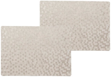 Wicotex luxe tafel placemats Stones - 6x stuks - PVC - taupe - 30 x 43 cm - met anti slip - en PU co