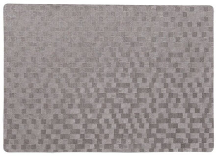 Wicotex luxe tafel placemats Stones - PVC - grijs - 30 x 43 cm - met anti slip - en PU coating