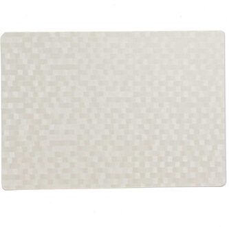 Wicotex luxe tafel placemats Stones - PVC - wit - 30 x 43 cm - met anti slip - en PU coating