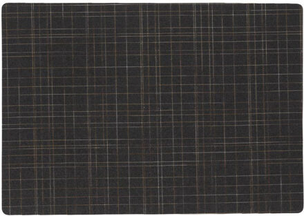 Wicotex Placemats - 1x - zwart - 30 x 43 cm - anti slip laag