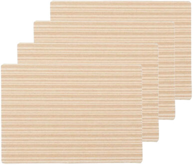 Wicotex Placemats Othos - 4x - beige - 30 x 43 cm - anti slip laag - Teflon coating toplaag
