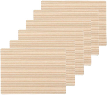 Wicotex Placemats Othos - 6x - beige - 30 x 43 cm - anti slip laag - Teflon coating toplaag