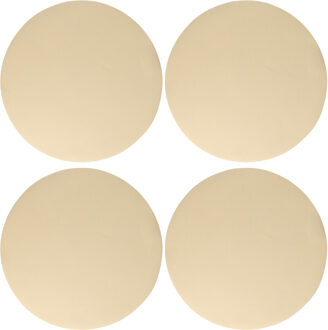 Wicotex Placemats Uni - 4x - creme - rond 38 cm - anti slip laag - Teflon coating toplaag