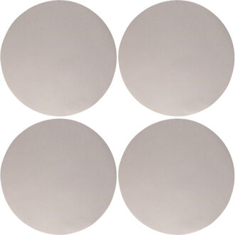 Wicotex Placemats Uni - 4x - grijs - rond 38 cm - anti slip laag - Teflon coating toplaag