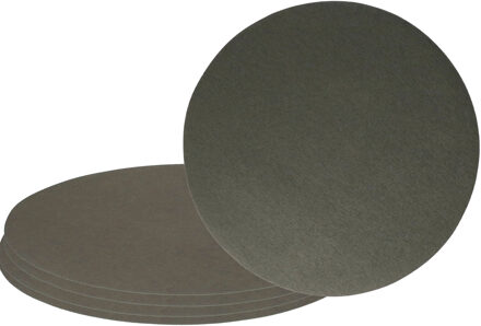 Wicotex Placemats Uni - 6x - donker grijs - rond 38 cm - anti slip laag - Teflon coating toplaag