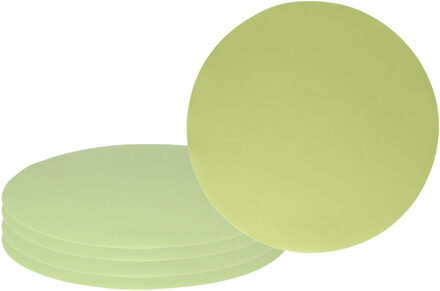 Wicotex Placemats Uni - 6x - lime groen - rond 38 cm - anti slip laag - Teflon coating toplaag