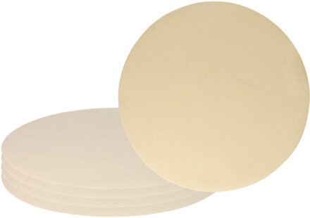 Wicotex Placemats Uni - 8x - creme - rond 38 cm - anti slip laag - Teflon coating toplaag