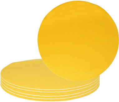 Wicotex Placemats Uni - 8x - geel - rond 38 cm - anti slip laag - Teflon coating toplaag