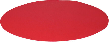 Wicotex Placemats Uni - rood - rond 38 cm - anti slip laag - Teflon coating toplaag