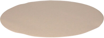 Wicotex Placemats Uni - taupe - rond 38 cm - anti slip laag - Teflon coating toplaag