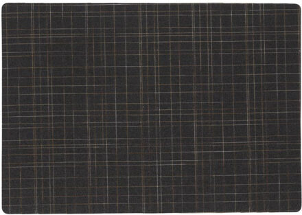 Wicotex Stevige luxe Tafel placemats Liso zwart 30 x 43 cm - Placemats