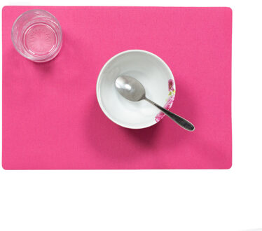 Wicotex Stevige luxe Tafel placemats Plain fuchsia roze 30 x 43 cm - Placemats