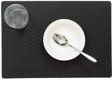 Wicotex Stevige luxe Tafel placemats Zafiro zwart 30 x 43 cm