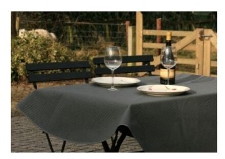Wicotex Tafelkleed buiten rond- Margherita grijs - 160cm