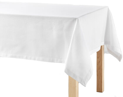 Wicotex Tafelkleed/tafellaken in het wit - 140 x 240 cm - katoen stof - rechthoekig - binnen