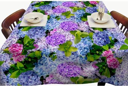 Wicotex-Tafelzeil Bloemen Hortensia 140x240cm-Tafelkleed Afneembaar-Afwasbaar Paars