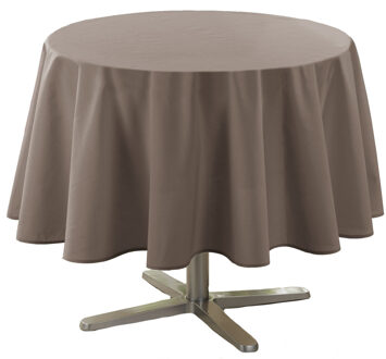 Wicotex Taupe tafelkleed van polyester rond 180 cm - Tafellakens