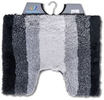 Wicotex-Toiletmat regenboog zwart-Antislip onderkant-WC mat-met uitsparing