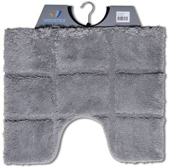 Wicotex-Toiletmat ruit grijs-Antislip onderkant-WC mat-met uitsparing