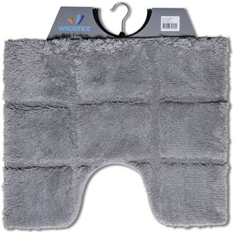 Wicotex-Toiletmat ruit grijs-Antislip onderkant-WC mat-met uitsparing