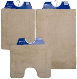 Wicotex Wicotex-Badmatset-Badmat-Toiletmat-Bidetmat uni beige