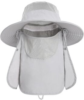 Wide Brim Sun Hat with Detachable Neck Flap and Face Cover Men Women Fishing Cap Outdoor Travel Hat