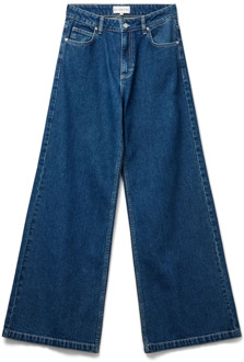 Wide Jeans Blanche , Blue , Dames - W27