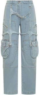 Wide Jeans Off White , Blue , Dames - W26