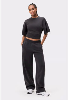 wide sleeve tee training t-shirt korte mouw dames - Houtskool - L