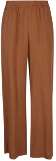 Wide Trousers Eleventy , Brown , Dames - S,2Xs