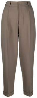 Wide Trousers Federica Tosi , Brown , Dames - L,S,Xs