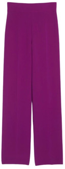Wide Trousers Max Mara Studio , Purple , Dames - 2Xs,3Xs