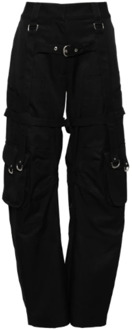 Wide Trousers Off White , Black , Dames - S,Xs
