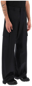 Wide Trousers Off White , Black , Heren - L,M,S