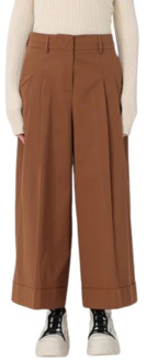 Wide Trousers Pt01 , Brown , Dames - S,Xs